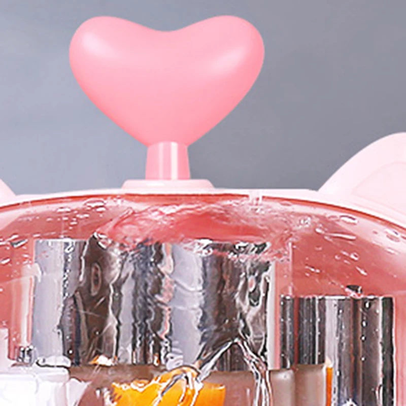 

Hot XD-Cat Shape Plastic Makeup Storage Box Cosmetic Organizer Make Up Container Desktop Sundry Storage Case with Handle