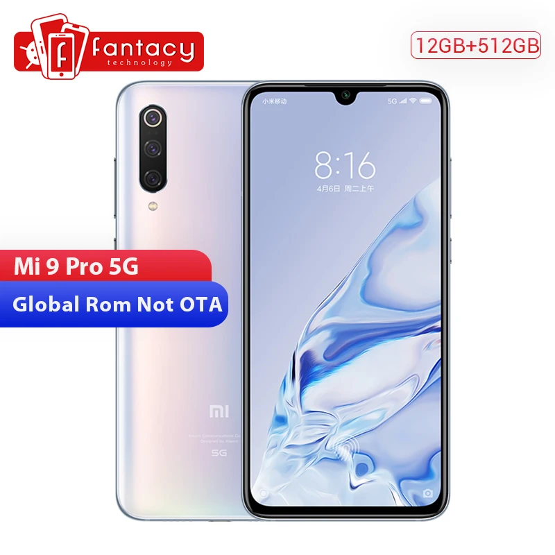 Оригинал Xiaomi Mi 9 pro Mi9 Pro (5G) 12 ГБ 512 Гб Смартфон Snapdragon 855 Plus 4000 мАч аккумулятор 48 МП