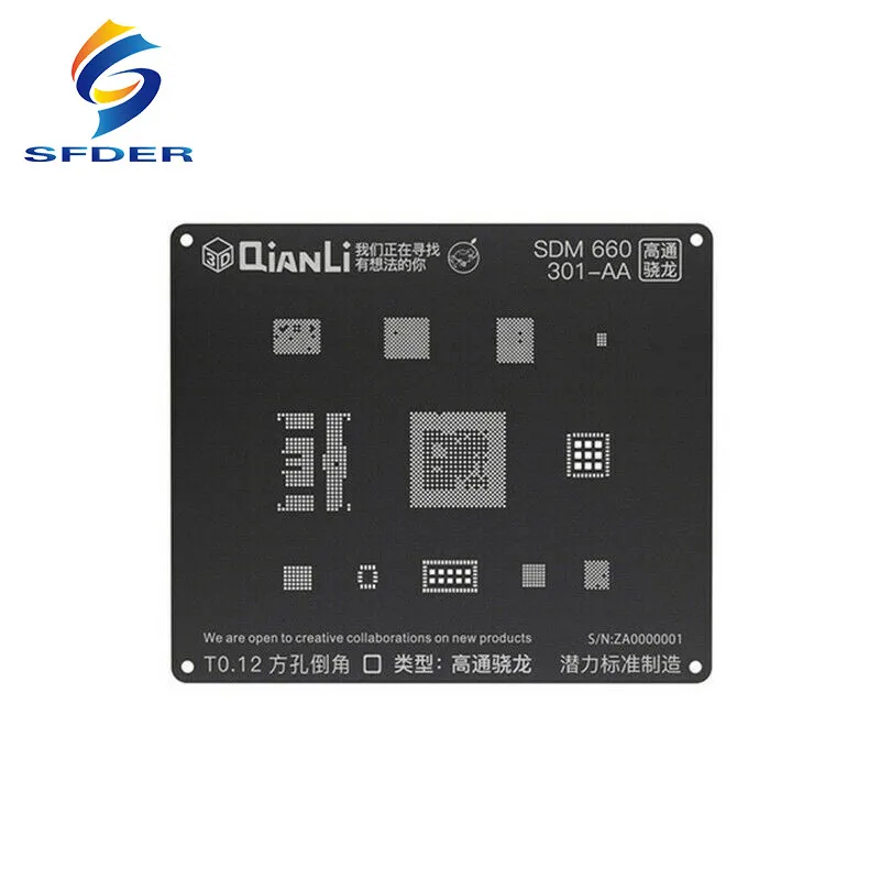 QIANLI IBlack 3D BGA Reballing Stencil For SDM660 SDM636 MTK 6582 Kirin 655 659 MSM8996 EMMC Phone Repair Tools | Инструменты