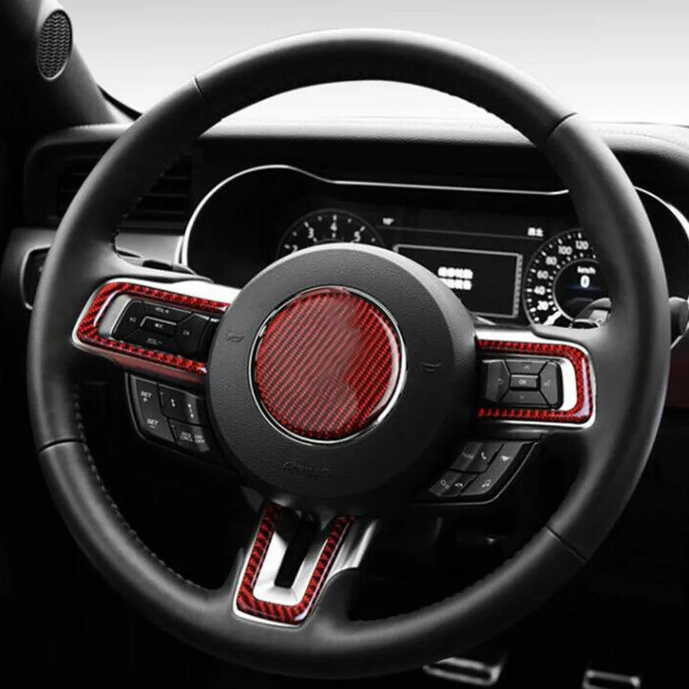 Аксессуары для руля с отделкой из красного углеродного волокна декоративные