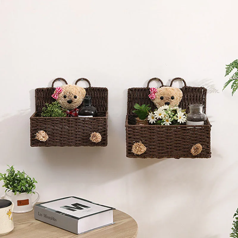 Органайзеры из соломы и искусственных элементов настенная полка искусственного