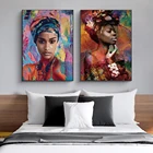 Граффити африканская черная кожа девушка искусство холст печать Картина Настенная картина Современная гостиная украшение дома плакат