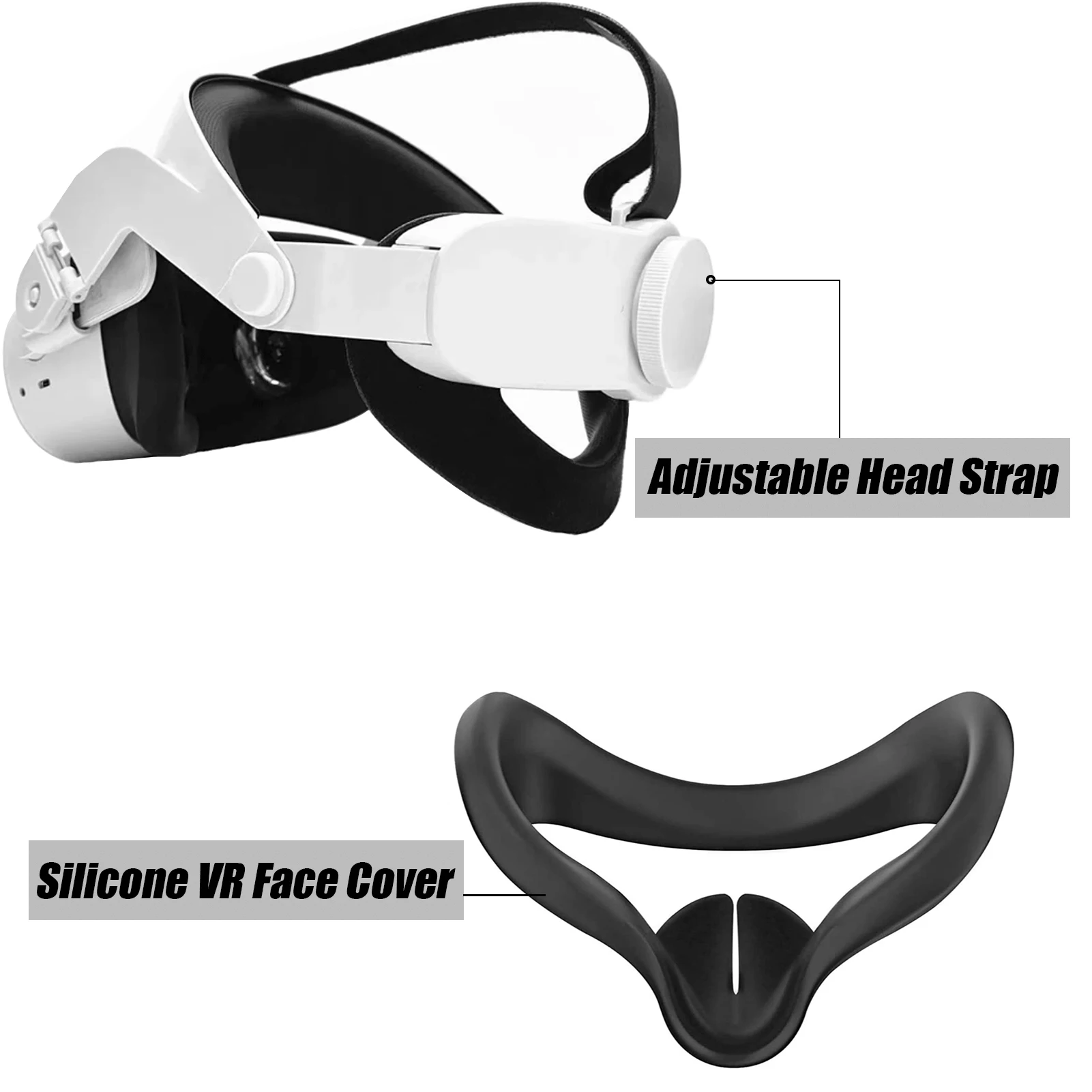 

For Oculus Quest 2 Halo Strap Virtual Reality Supporting forcesupport Head Strap For Oculus Quest 2 Accessories Eye Mask Cover