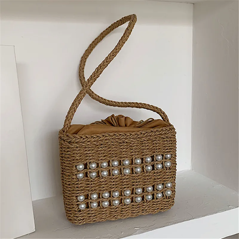 2020 новая жемчужная модная соломенная сумка ручные сумки через плечо