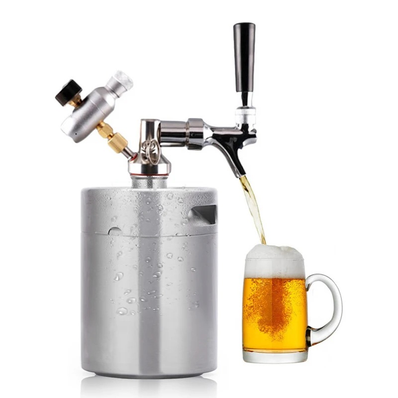 

5L stainless steel beer barrel Mini small barrel decanter craft beer two-hair container bar table wine System
