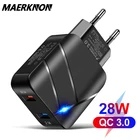 Зарядное устройство USB 3,0 со светодиодной подсветкой для iPhone 12, Samsung, Xiaomi, Huawei