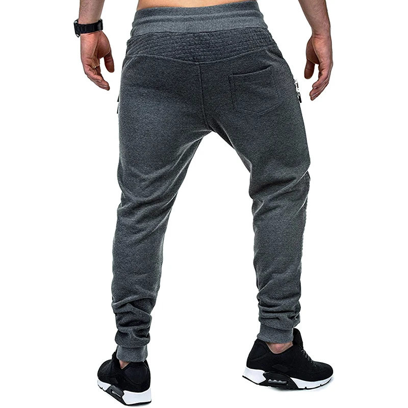 

High Quality Autumn New Style Men's zipper Splicing Pants Men's Drawstring Active Pants Men's Small Feet Pants Harem Pants