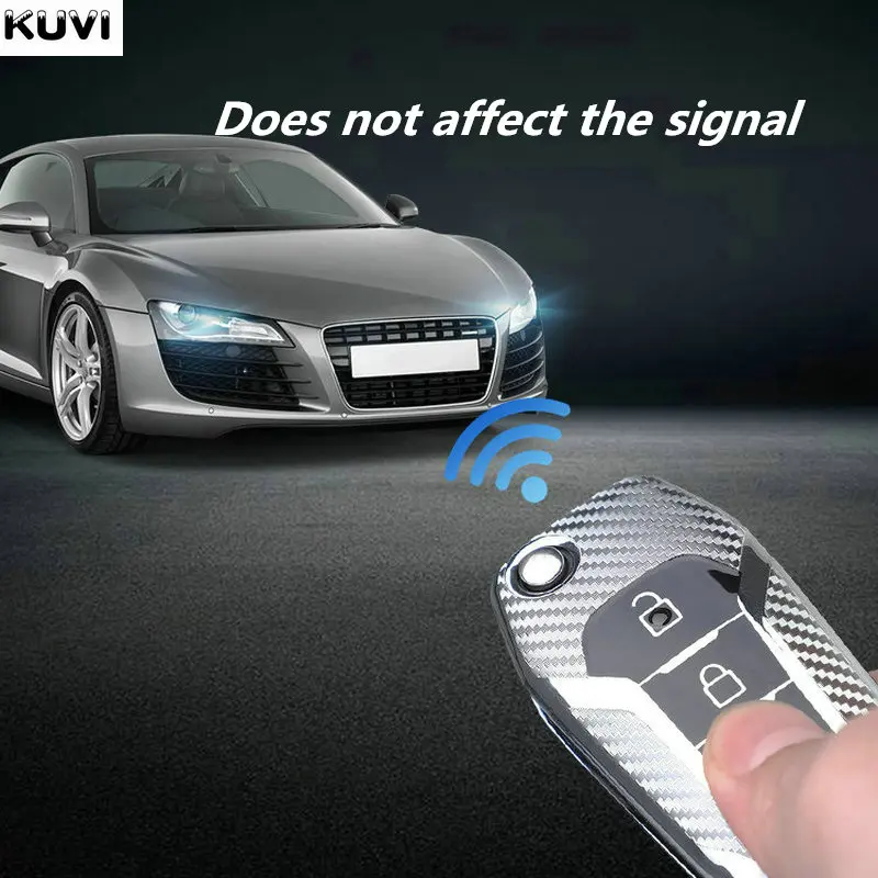 Чехол для автомобильного ключа из ТПУ с гранулированным покрытием углерода Ford Figo