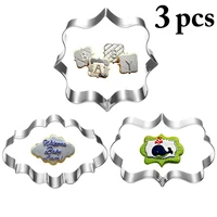 3pcsset diy cookie cutters mold household biscuit press stamp embosser fondant jelly bakeware molds kitchen making cookie tools