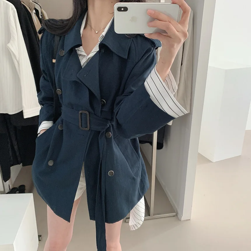 Новинка Женский Тренч весна-осень тонкая хлопковая ветровка повседневные топы