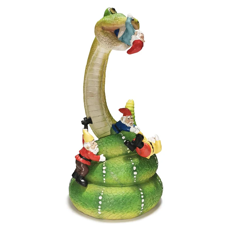 Садовая статуя гнома змея двор искусство Статуэтка из смолы украшения для улицы