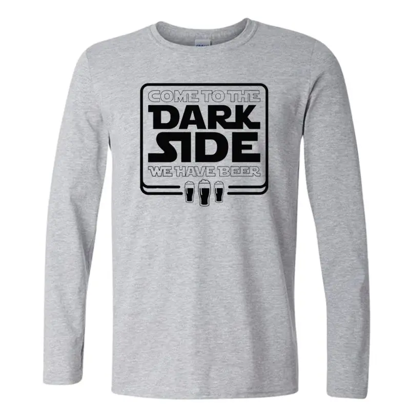 Мужская футболка с длинным рукавом круглым вырезом