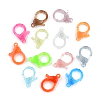 50pcs transparent plastic lobster clasps key chain key ring lamp shape buckle snap hook for diy jewelry making findings 25x18mm