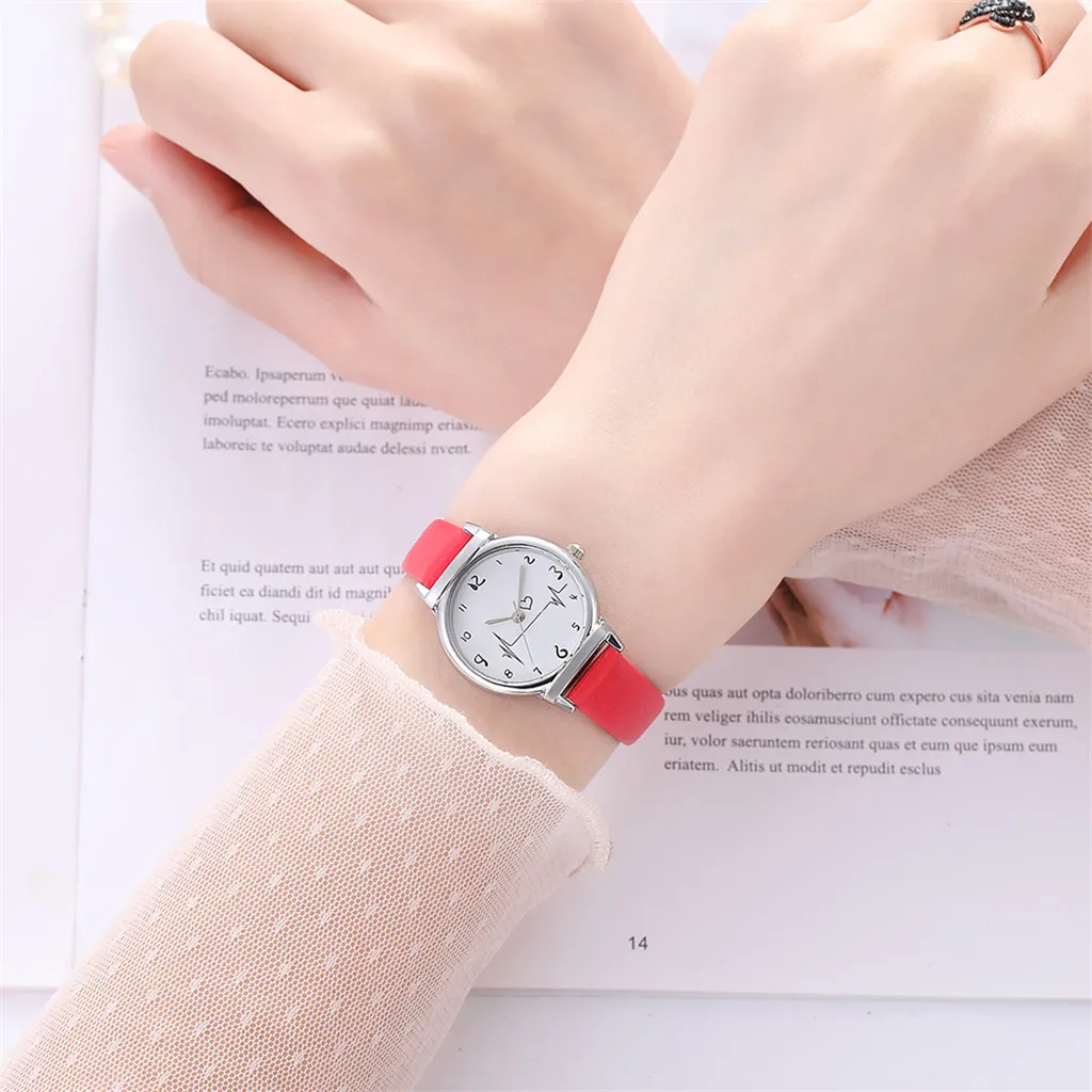 

Relogio ladies watch Simple Belt Watch Female Models Creative Students Heart-Feeling Quartz Watch zegarek damski dames horloge F