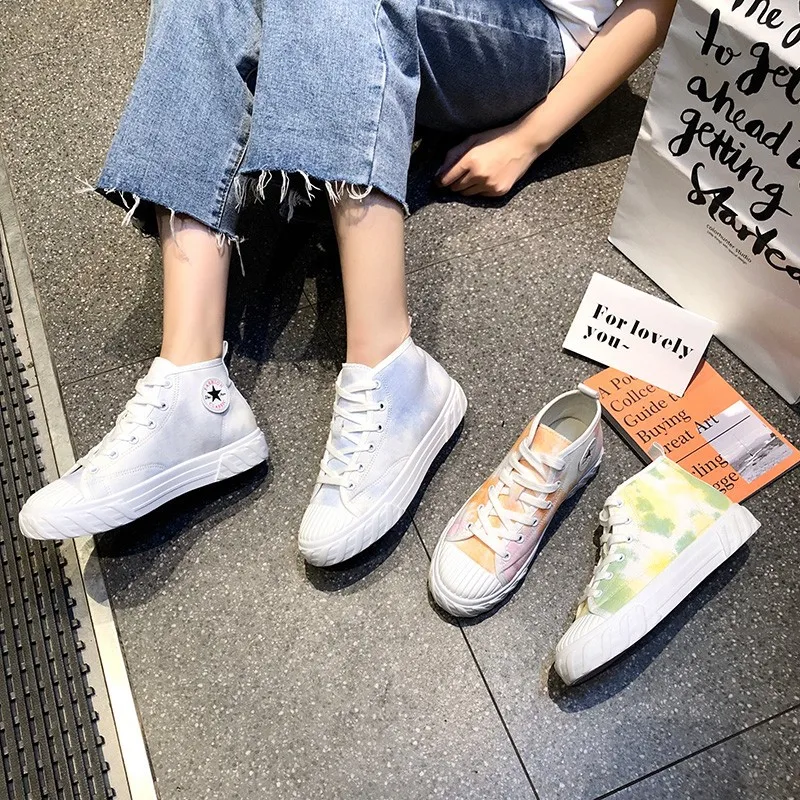 

Quality Classic Women Canvas Shoes new autumn High Top Flats Women Vulcanized Shoes Factory Outlet Female Casual Shoes X9-24