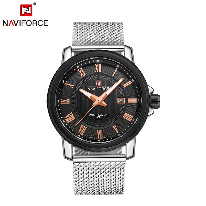 NAVIFORCE Топ люксовый бренд высокого класса мужские кварцевые часы Календарь Бизнес