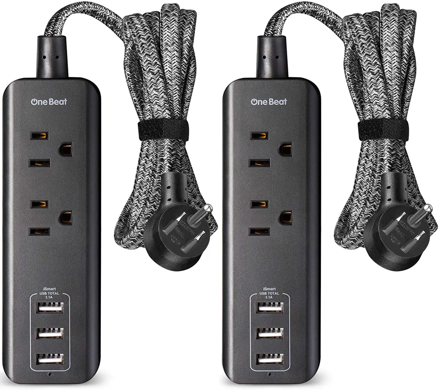 

Сетевой фильтр с USB, 2 розетками и 3 USB-портами (3,1 А, 15 Вт), 5 футов