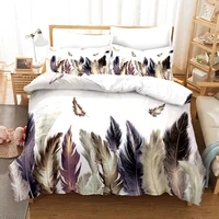 3d feather sets duvet cover set with pillowcase kids children boys girls twin full queen king bedclothes