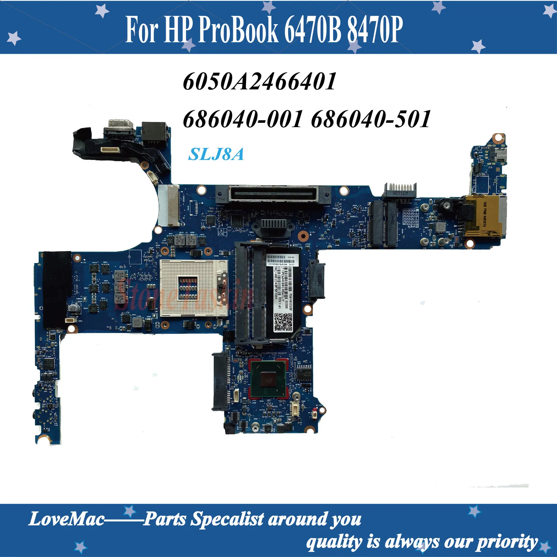 Высокое качество 686040-001 для HP Probook 8470P 8470W материнская плата ноутбука 686040-501 SLJ8A HM77