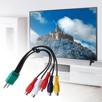 plug play audio video cable high definition 18cm 3 5mm2 5mm to 5rca av component adapter cord compatible with samsung lcd tv