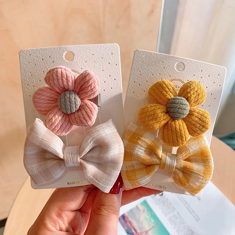 

2PCS/Set Cute Flowers Hair Clips for Baby Girls Bows Clips Hairpins Princess Headdress Girls Hairclips Children Hair Accessories