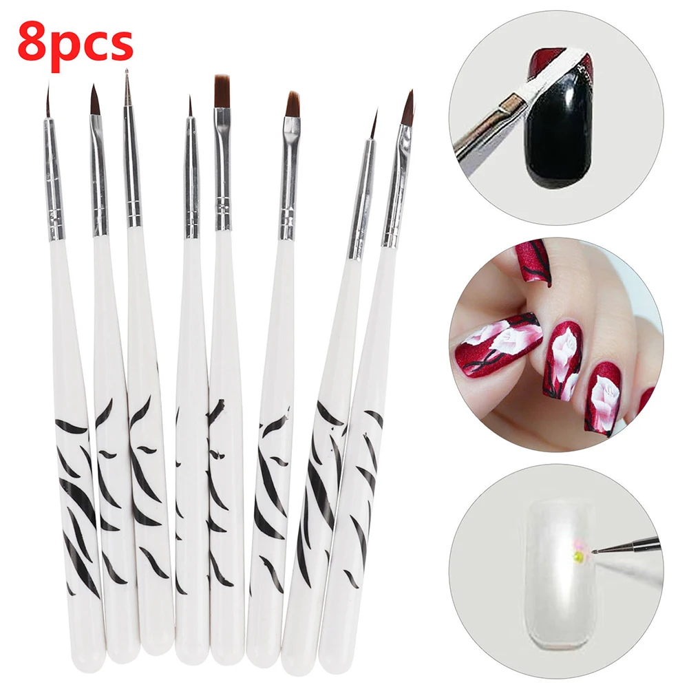 8 шт. цветочные лепестки прочный макияж портативный набор ручек для рисования лак