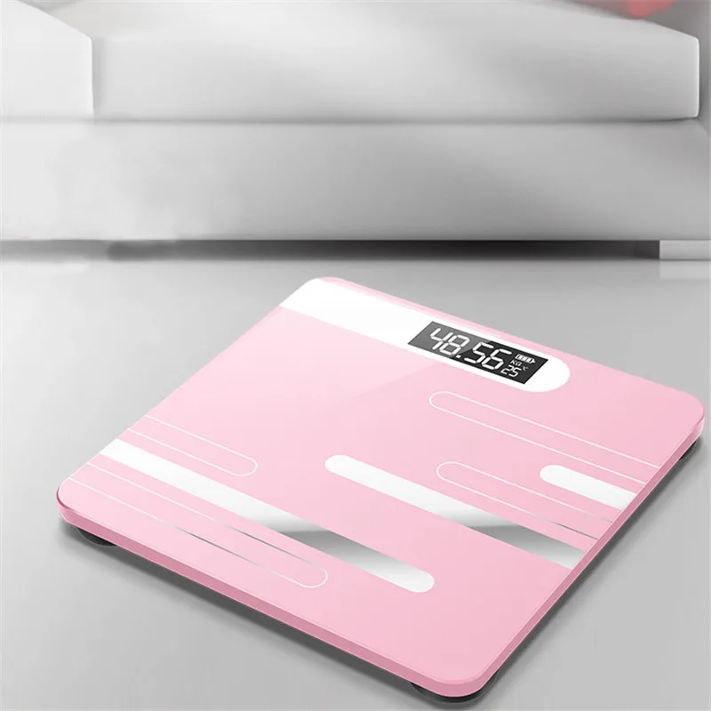 

Bathroom Floor Scales LCD Display Body Scale Glass Smart Electronic Scales Digital Weight Balance Bariatric 26x26cm 180KG/50G