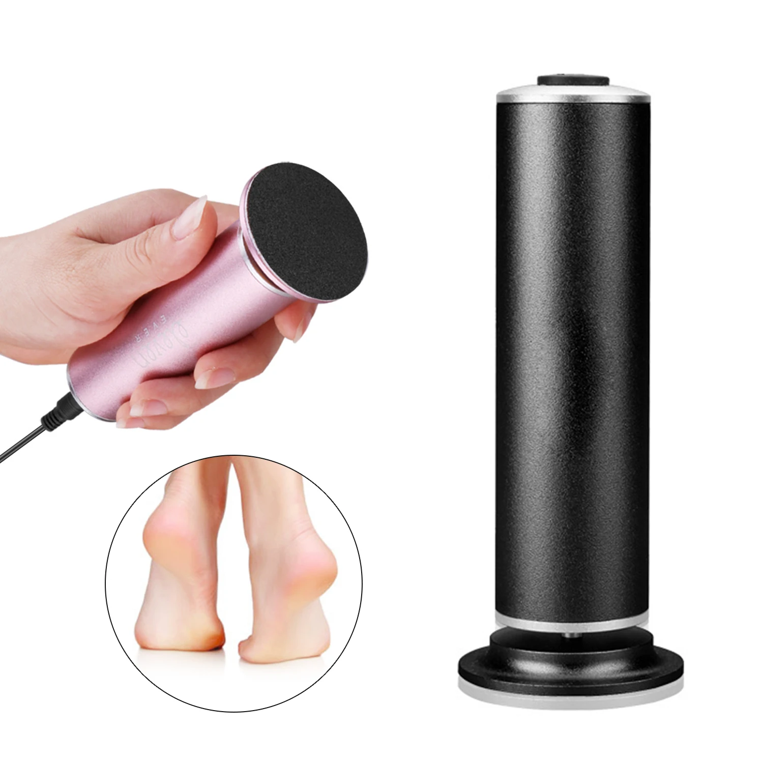 

Electric Pedicure Tool Foot Care Files Leg Heels Remove Dead Skin Callus Peel Remover Feet Clean Machine & Replacement Sandpaper