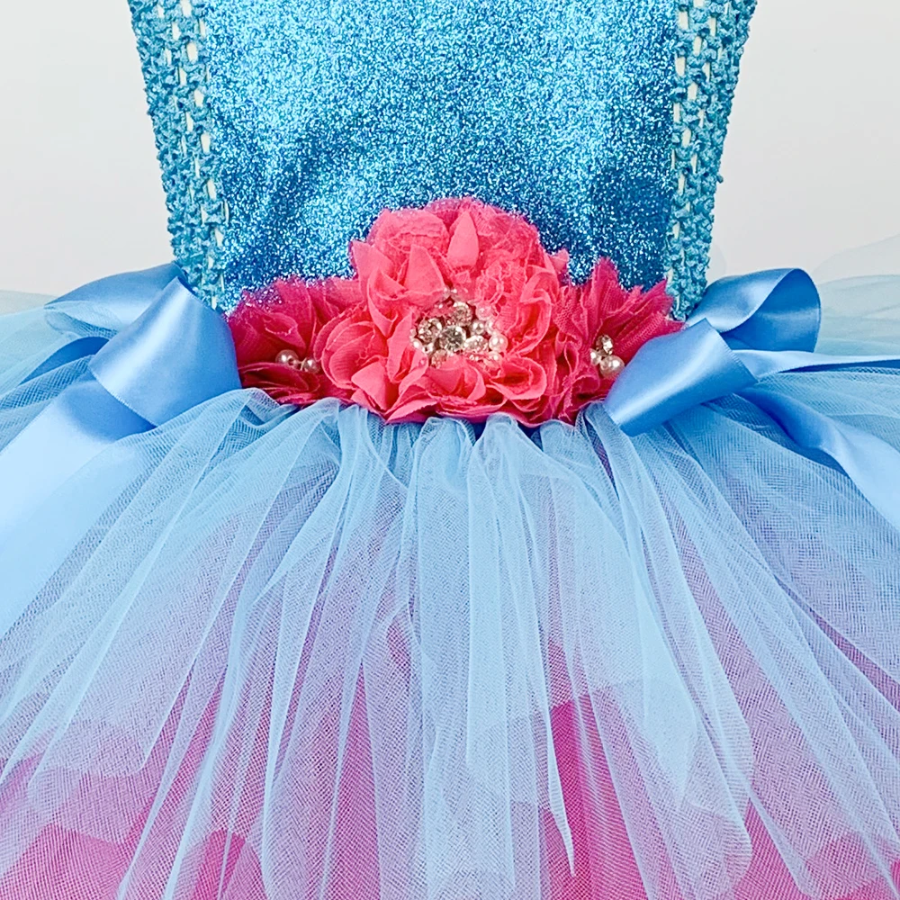 Платье-пачка с мотивом троллей детское платье принцессы волшебные эльфы костюм