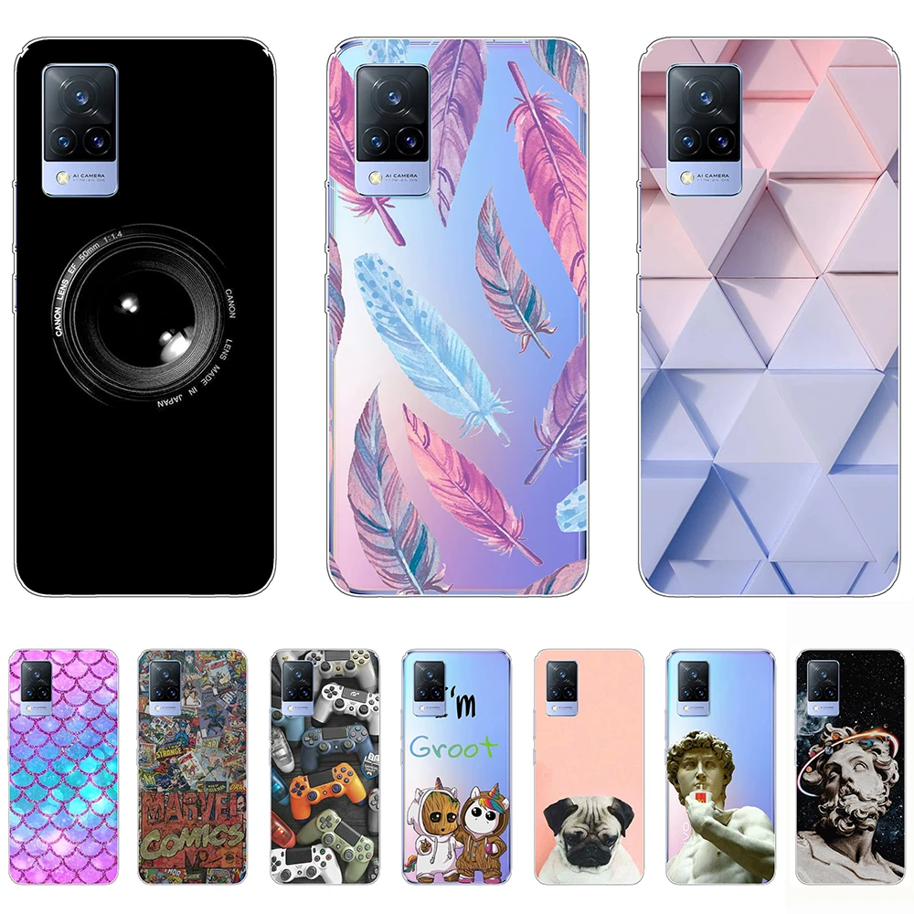 

For vivo V21 Case Tpu Silicon Cute Cartoon Luxury Shell Phone Cover on vivo V21 Anti-knock Personality Fundas Coque Etui Bumper