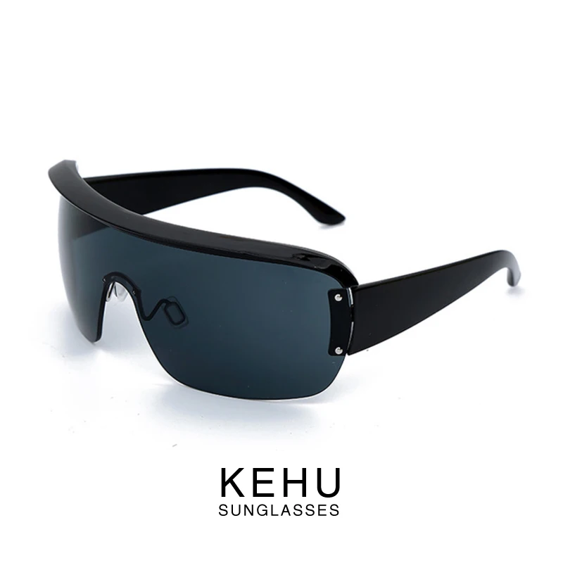 KEHU негабаритные Квадратные Солнцезащитные очки Женские Светоотражающие линзы с