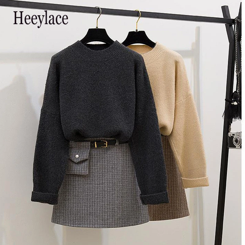Heeylace офисный Женский комплект из 2 предметов зимняя одежда Элегантные корейские