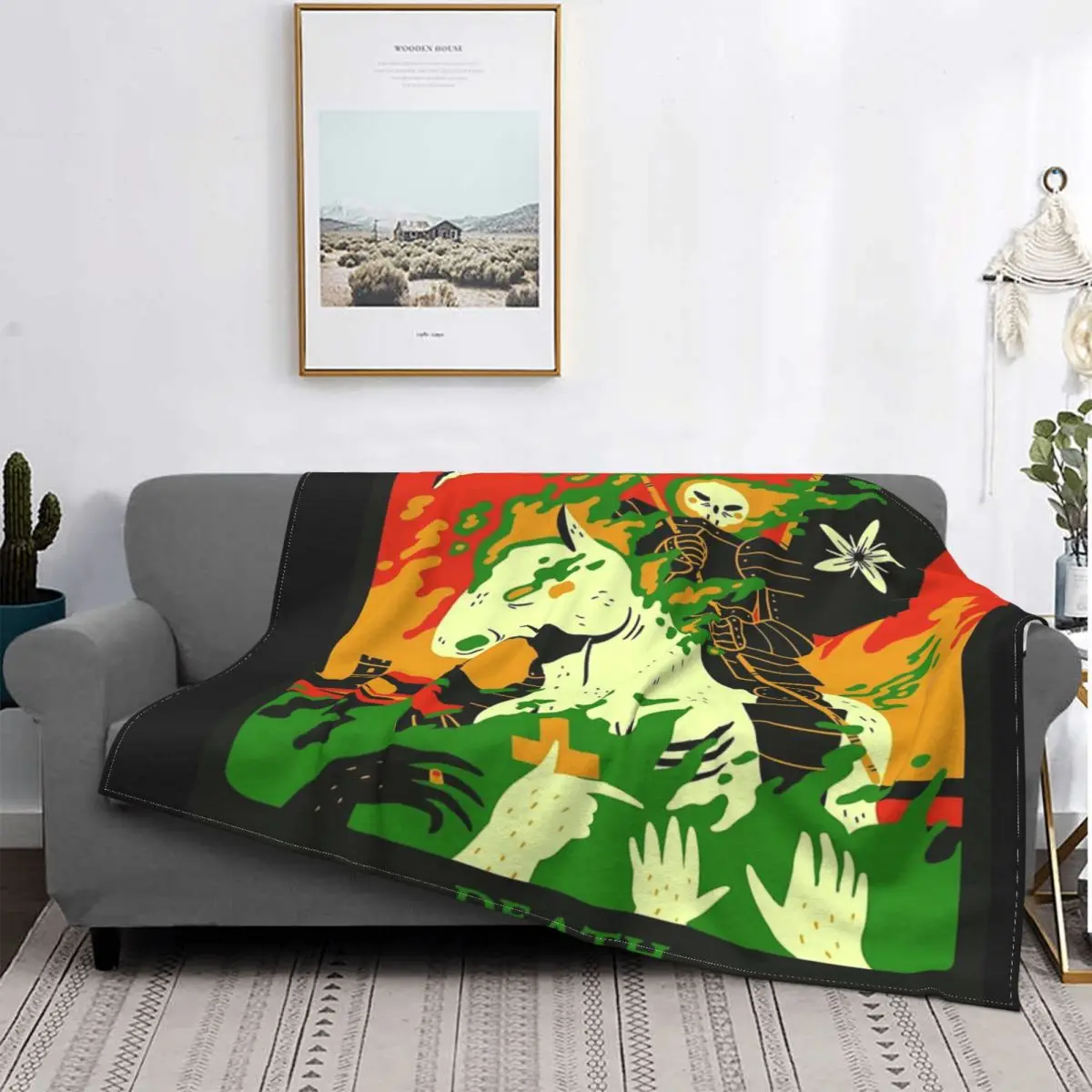 Death 1-manta a cuadros para cama, colcha para cama