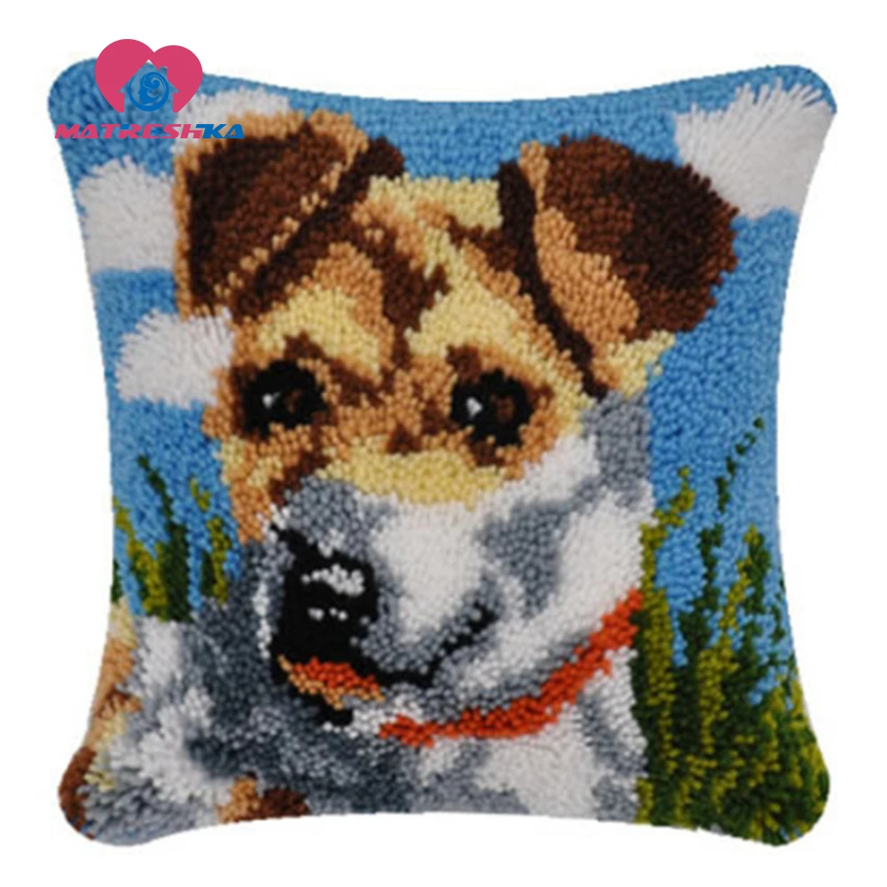 Милая собака ковер вышивка распродажа наборы защелка крючок искусственная