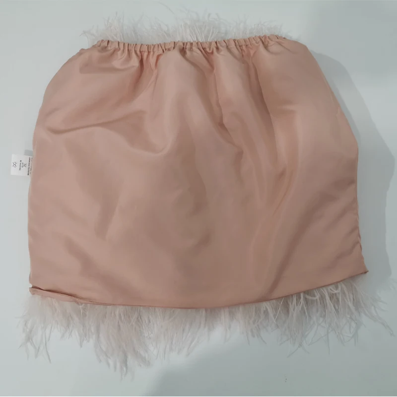 New style 100% natural ostrich hair Short skirt bra underwear women's fur coat real ostrich fur coat fur mini skirt Customizable