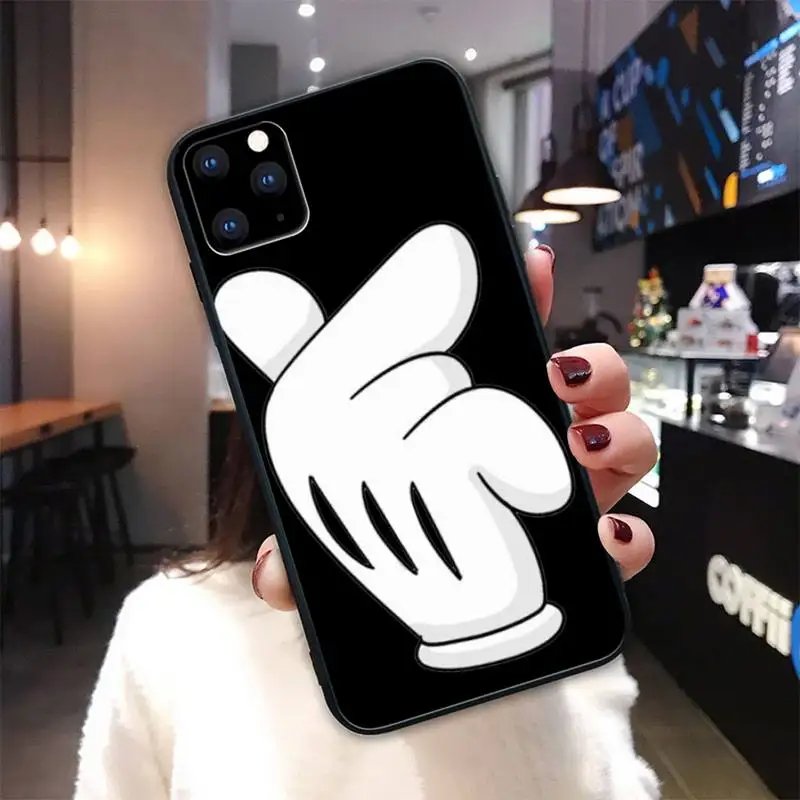 

Anime finger black soft Luxury phone case for iphone 12 11 x xs max xr pro max se 2020 Apple phone 6 6s 7 8 plus fundas coque