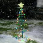 Рождественская гирсветильник на солнечной батарее, цветсветильник гирлянда, светодиодсветодиодный гирлянда в форме рождественской елки, Рождественское украшение для сада и лужайки