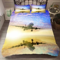 bedcover boy bedding set 3d aircraft printed duvet cover soft material home textiles king couple size with pillocase bed clothes