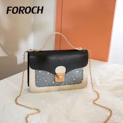 FOROCH модные маленькие сумки через плечо для женщин 2019 Мини PU Звезда сумка девочек