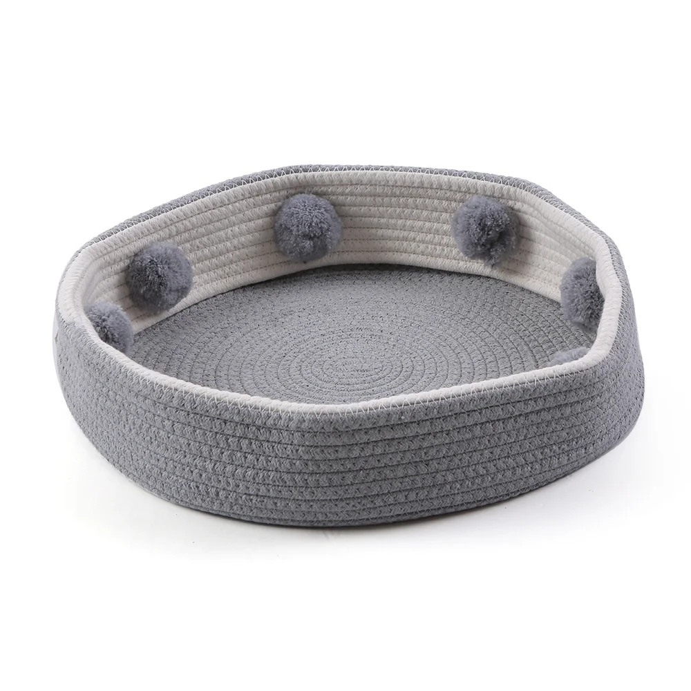 

New Breathable Dog House Round Folding Warm Bed for Cats Small Dogs Pet Cat Bed Basket Nest Cotton Rope Dog Bed Pets Products