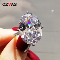 oevas 100 925 sterling silver sparkling 1318mm oval zircon rings for women sparkling high carbon diamond party fine jewelry