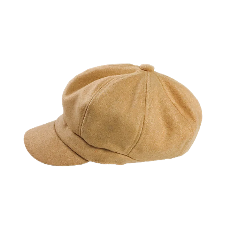 Женские Классические Восьмиугольные шляпы на зиму однотонные в британском стиле