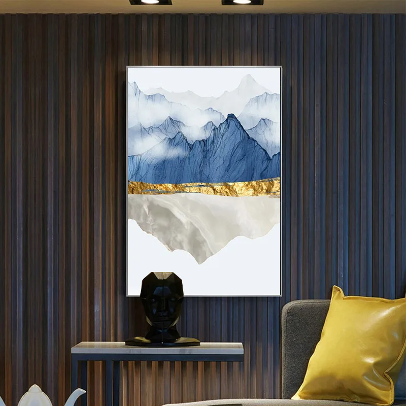 Абстрактный настенный постер с изображением горы мрамора пейзажа картина