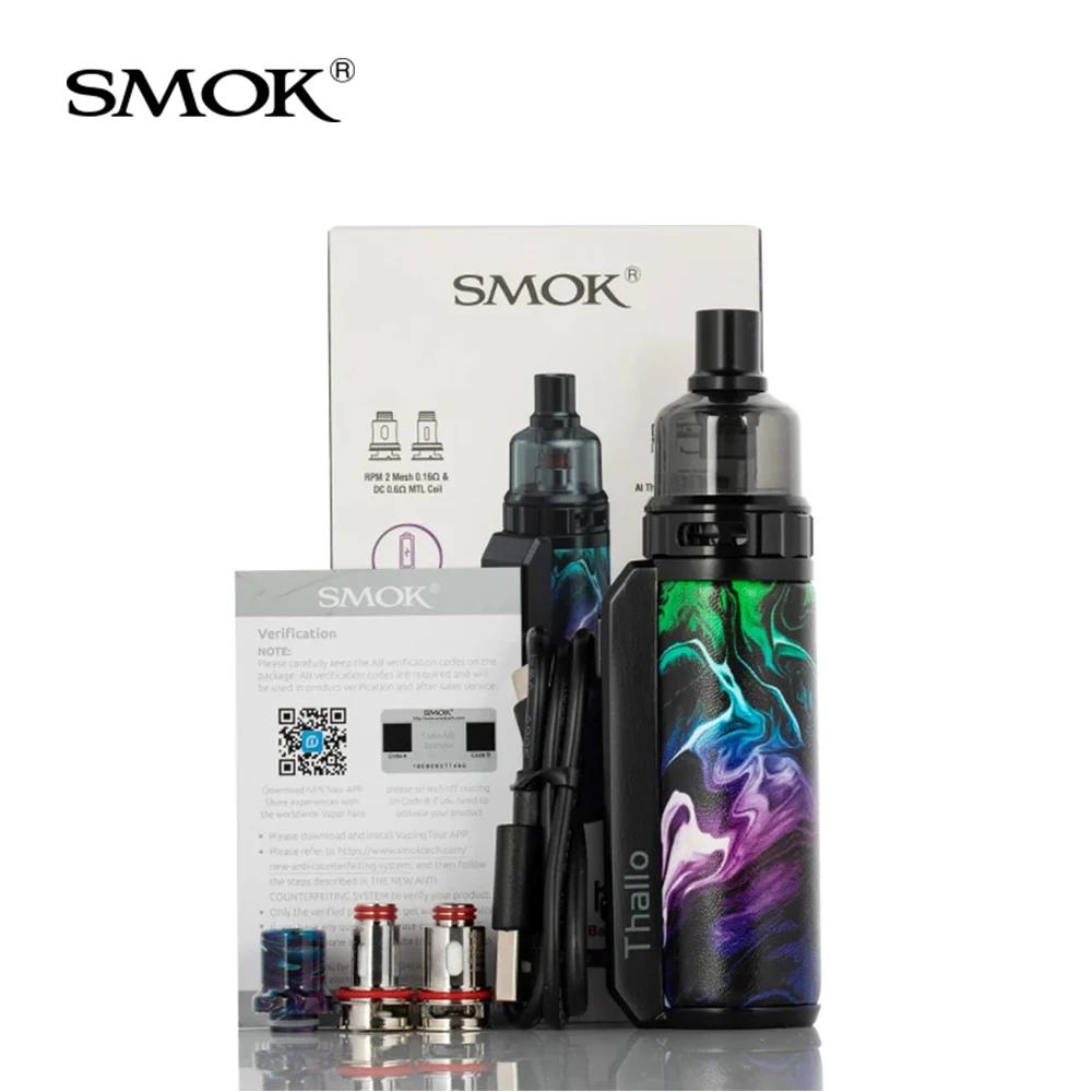 

Original SMOK Thallo S Kit 100W Thallo Kit 80W 5ml RPM 2 Pod RPM 2 Mesh DC Coil E-Cigarette Vaporizer Kit VS RPM2 RPM80 SCAR P5