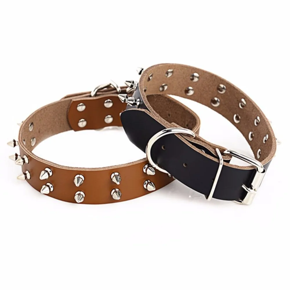 Ошейник для больших собак из натуральной кожи выдвижной аксессуар собак|dog collar