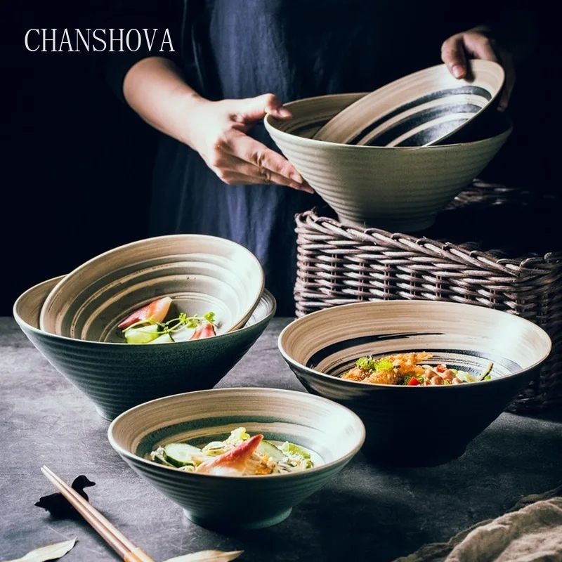 CHANSHOVA китайский стиль подглазурная живопись высокая емкость керамическая миска
