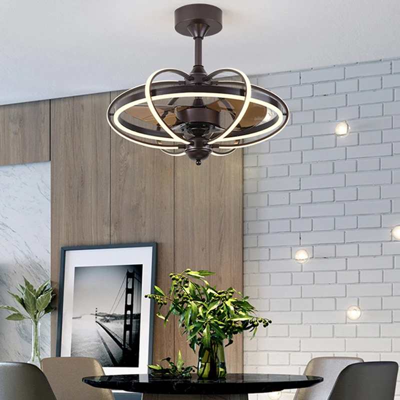 Nordic Invisible Fan lights Frequency Conversion Chandelier with Remote Control for Home Bedroom Restaurant 220v Creative Simple | Лампы и