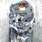 Шарф женский, с принтом кешью, на пуговицах, теплый, зимний, балаклава