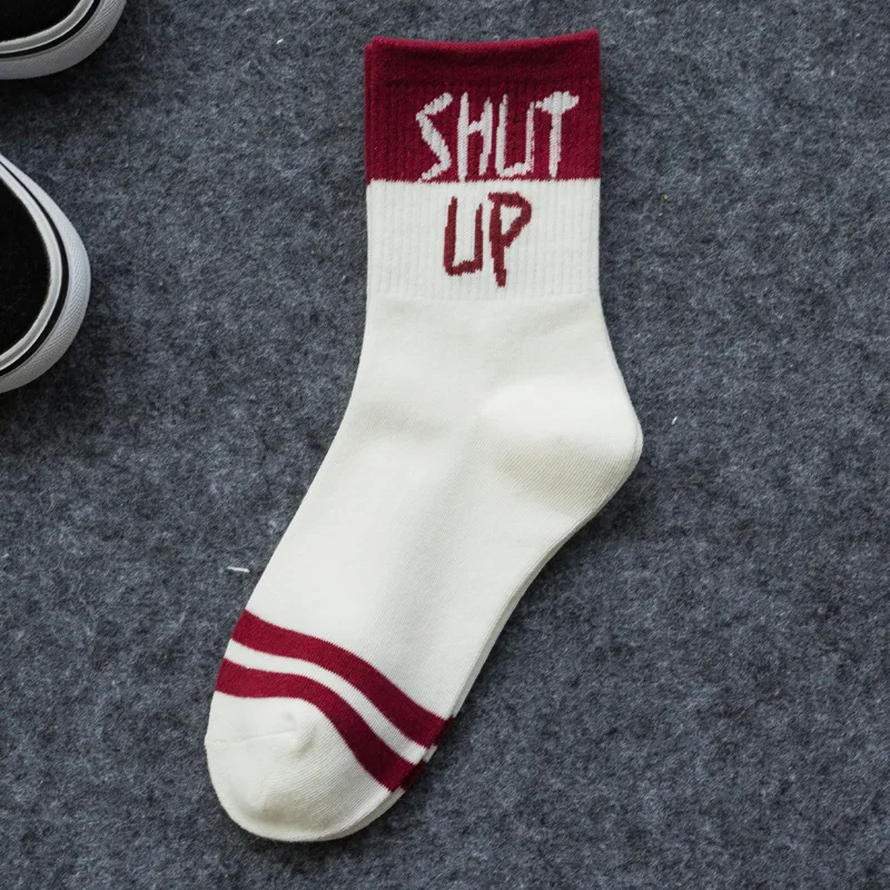 Autumn Winter Unisex Cool Funny Women Cotton Sexy Socks English Letter Street Fashion Men's Cotton Sox Women's Ins Socks Hot Pop