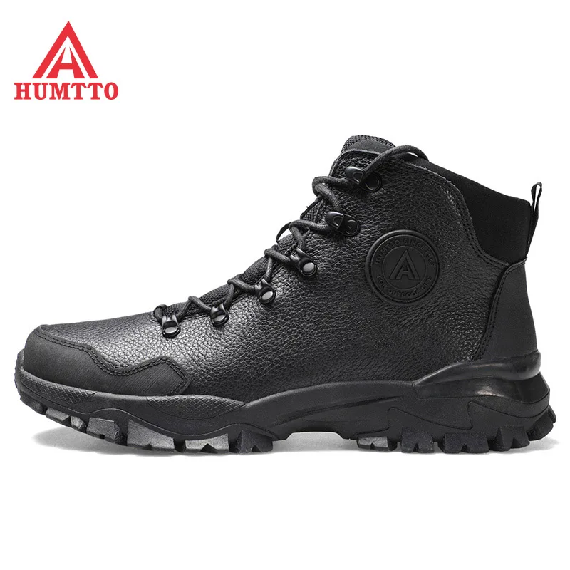 HUMTTO Brand Genuine Leather Hiking Boots for Men 2020 New Winter Waterproof Climbing Trekking Shoes Mens Outdoor Tactical Boots